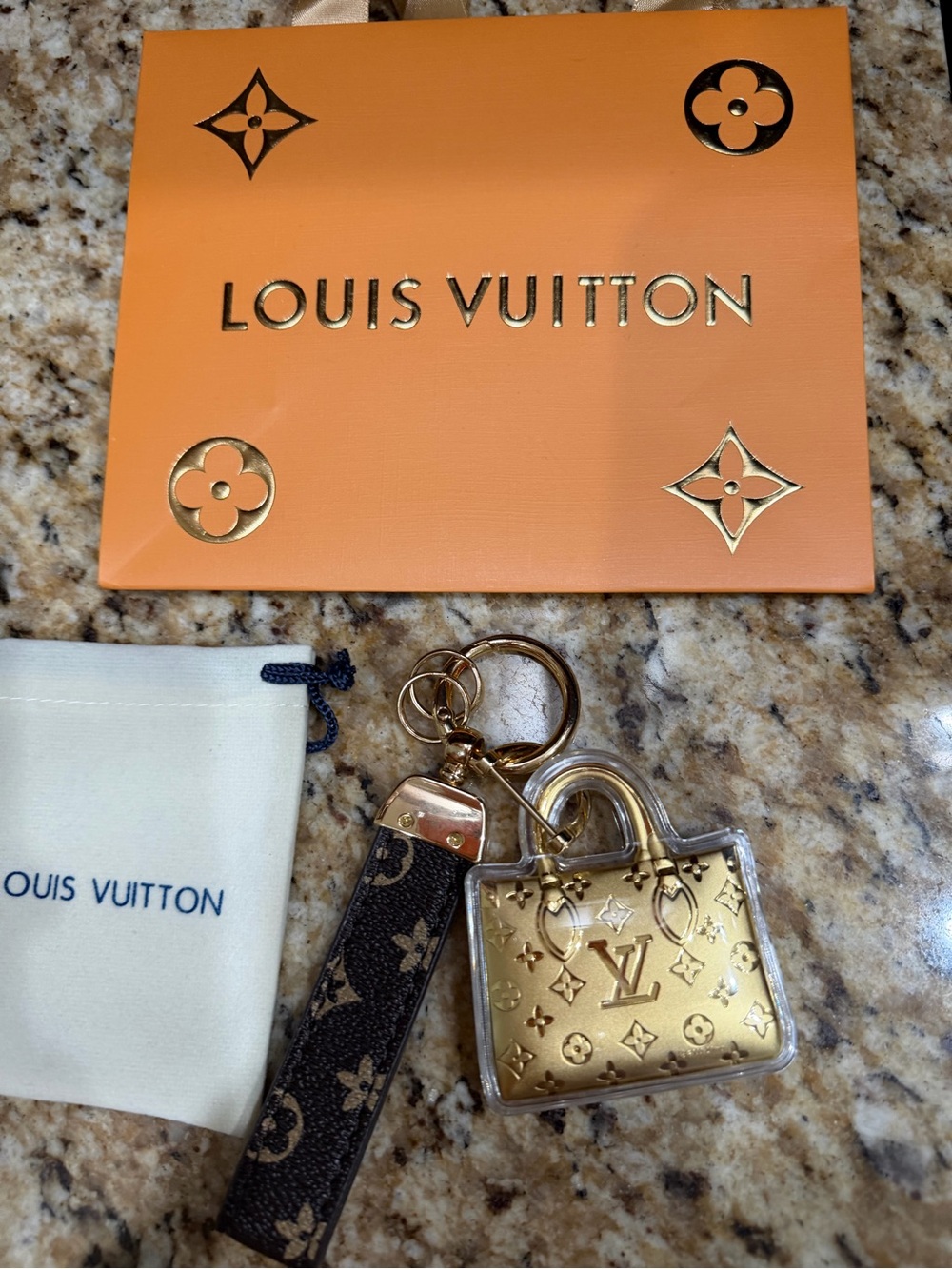 Purse Charm and leather strap charm or Key Chains. Gift Box and Gift Bag. New - Picture 5 of 6
